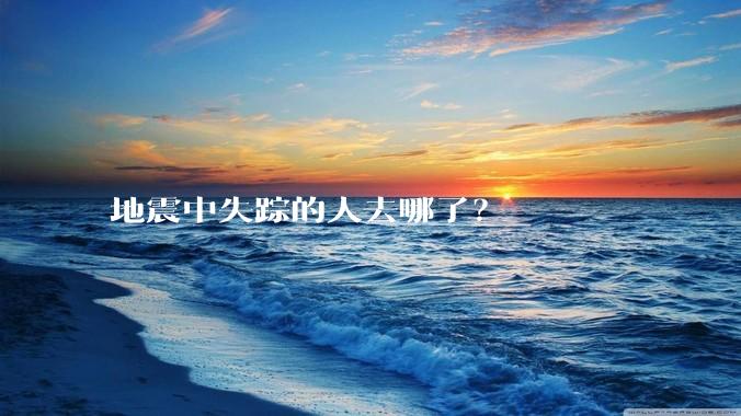 地震中失踪的人去哪了？