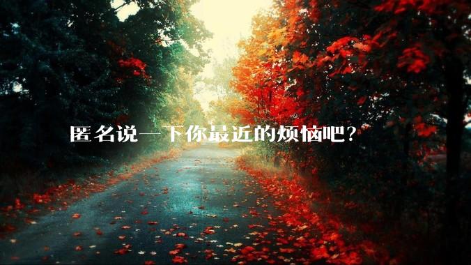 匿名说一下你最近的烦恼吧？
